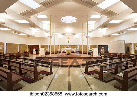 "Interior of modern catholic church with pews and altar, St Mary's Church in Alton, Hampshire, England, United Kingdom, Europe" View Large Photo Image Stock Photography - "Interior of modern catholic church with pews and altar, St Mary's Church in Alton, Hampshire, England, United Kingdom, Europe". Fotosearch