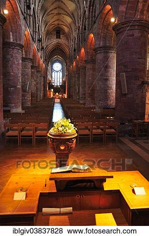 "Interior of St Magnus Cathedral, Romanesque-Norman architecture, 12th century, Kirkwall, Mainland, Orkney, Scotland, United Kingdom, Europe" View Large Photo Image Stock Photo - "Interior of St Magnus Cathedral, Romanesque-Norman architecture, 12th century, Kirkwall, Mainland, Orkney, Scotland, United Kingdom, Europe". Fotosearch