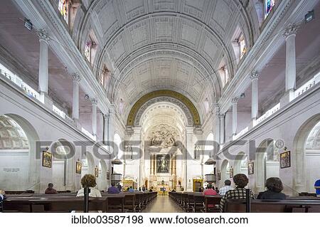 Stock Photo - "Interior of the Basilica Antiga, Cova da Iria, Fatima, Santarem District, Portugal, Europe". Fotosearch