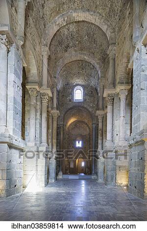 "Interior of the basilica, Benedictine Monastery of Sant Pere de Rodes, near El Port de la Selva, Cap de Creus Natural Park, Catalonia region, Spain, Europe" View Large Photo Image Picture - "Interior of the basilica, Benedictine Monastery of Sant Pere de Rodes, near El Port de la Selva, Cap de Creus Natural Park, Catalonia region, Spain, Europe". Fotosearch