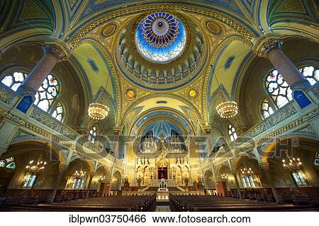 Stock Photograph - "Interior of the Eclectic-style Szeged Synagogue, Szeged, Hungary, Europe". Fotosearch