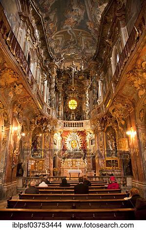 "Interior of the late Baroque Asam Church or St. Johann Nepomuk Church, Munich, Upper Bavaria, Bavaria, Germany, Europe" View Large Photo Image Picture - "Interior of the late Baroque Asam Church or St. Johann Nepomuk Church, Munich, Upper Bavaria, Bavaria, Germany, Europe". Fotosearch
