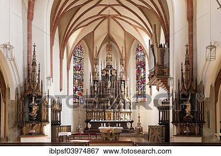 Stock Photo - "Interior of the parish church of St Jacob, Burghausen, Upper Bavaria, Bavaria, Germany, Europe". Fotosearch