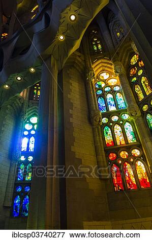 "Interior of the Sagrada Familia, or Basilica i Temple Expiatori de la Sagrada Familia, Basilica and Expiatory Church of the Holy Family, by architect Antoni Gaudi, Barcelona, Catalonia, Spain, Europe" View Large Photo Image Stock Photo - "Interior of the Sagrada Familia, or Basilica i Temple Expiatori de la Sagrada Familia, Basilica and Expiatory Church of the Holy Family, by architect Antoni Gaudi, Barcelona, Catalonia, Spain, Europe". Fotosearch