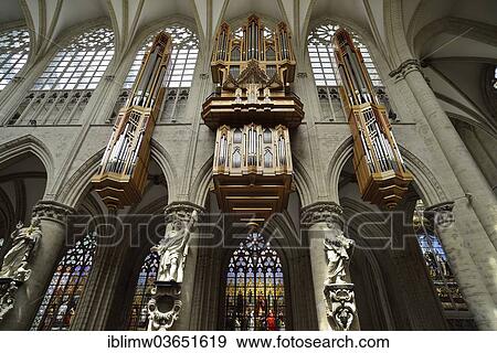 "Interior, organ of the Cathedrale St Michel et Gudule, Cathedral of St. Michael and St. Gudula, Brussels, Brussels Region, Belgium, Europe" View Large Photo Image Stock Photo - "Interior, organ of the Cathedrale St Michel et Gudule, Cathedral of St. Michael and St. Gudula, Brussels, Brussels Region, Belgium, Europe". Fotosearch