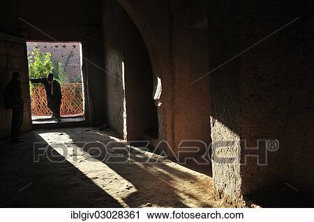 Stock Image - "Interior, Oulad Othmane Kasbah, Draatal, Oulad Othmane, Souss-Massa-Draa region, Morocco, Africa". Fotosearch