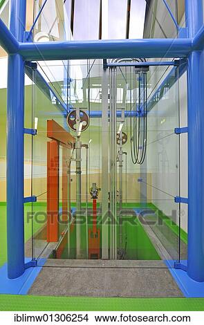 "Interior, ramp, elevator, New State Gallery, Stuttgart, Baden-Wuerttemberg, Germany, Europe" View Large Photo Image Picture - "Interior, ramp, elevator, New State Gallery, Stuttgart, Baden-Wuerttemberg, Germany, Europe". Fotosearch