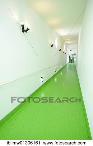 Stock Image - "Interior, ramp, New State Gallery, Stuttgart, Baden-Wuerttemberg, Germany, Europe". Fotosearch