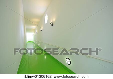 Stock Image - "Interior, ramp, New State Gallery, Stuttgart, Baden-Wuerttemberg, Germany, Europe". Fotosearch