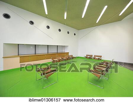 Stock Photo - "Interior, rear foyer, New State Gallery, Stuttgart, Baden-Wuerttemberg, Germany, Europe". Fotosearch