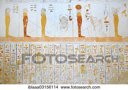 Picture - "Interior, royal tomb of Ramesses IV, Tomb KV2, Valley of the Kings, Luxor, Luxor Governorate, Egypt, Africa". Fotosearch