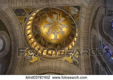 Stock Image - "Interior, Sacre-Coeur, Montmartre, Paris, Ile-de-France, France, Europe". Fotosearch