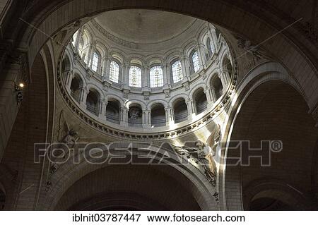 "Interior, Sacre-Coeur, Montmartre, Paris, Ile-de-France, France, Europe" View Large Photo Image Stock Photo - "Interior, Sacre-Coeur, Montmartre, Paris, Ile-de-France, France, Europe". Fotosearch