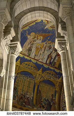 Stock Photo - "Interior, Sacre-Coeur, Montmartre, Paris, Ile-de-France, France, Europe". Fotosearch