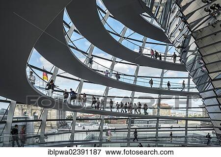 Stock Photo - "Interior shot of the dome of the Reichstag Building, Berlin, Germany, Europe". Fotosearch