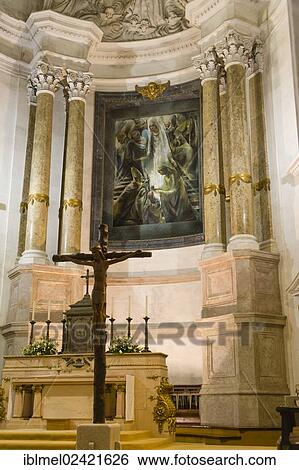 Stock Photograph - Interior view, Basilica of Our Lady of the Rosary, Santuario de Fatima, Fatima Shrine, Sanctuary of Our Lady of Fatima, Fatima, Ourem, Santarem, Portugal, Europe. Fotosearch