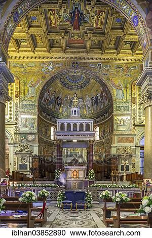 "Interior view, Basilica of Santa Maria in Trastevere, Rome, Lazio, Italy, Europe" View Large Photo Image Stock Image - "Interior view, Basilica of Santa Maria in Trastevere, Rome, Lazio, Italy, Europe". Fotosearch