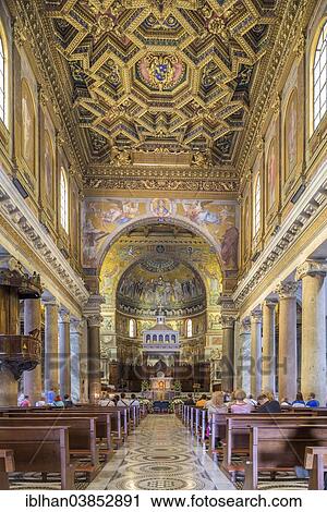 "Interior view, Basilica of Santa Maria in Trastevere, Rome, Lazio, Italy, Europe" View Large Photo Image Stock Image - "Interior view, Basilica of Santa Maria in Trastevere, Rome, Lazio, Italy, Europe". Fotosearch