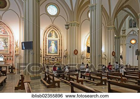 Stock Photograph - "Interior view, Catholic cathedral in the old town of Guayaquil, Ecuador, South America". Fotosearch