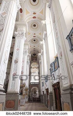 "Interior view, former Schoental Cistercian abbey, aisle of the baroque abbey, by architect Leonhard Dientzenhofer, Schoental in Jagsttal valley, Baden-Wuerttemberg, Germany, Europe" View Large Photo Image Stock Photo - "Interior view, former Schoental Cistercian abbey, aisle of the baroque abbey, by architect Leonhard Dientzenhofer, Schoental in Jagsttal valley, Baden-Wuerttemberg, Germany, Europe". Fotosearch