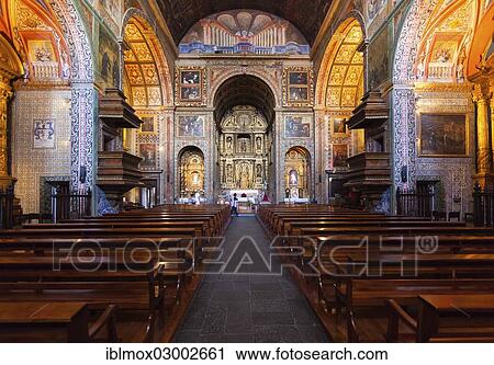 Stock Image - "Interior view, Igreja do Colegio church, Praco do Municipio, Santa Luzia, Funchal, Madeira, Portugal, Europe". Fotosearch