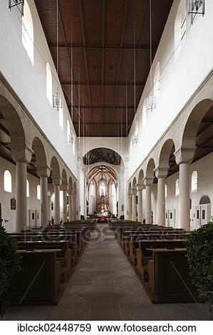 "Interior view, Jakobskirche, St. James's Church, Romanesque interior, nave, Bamberg, Upper Franconia, Bavaria, Germany, Europe" View Large Photo Image Stock Photo - "Interior view, Jakobskirche, St. James's Church, Romanesque interior, nave, Bamberg, Upper Franconia, Bavaria, Germany, Europe". Fotosearch