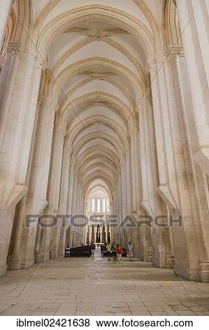 Interior view, nave of the church towards the main chapel and ambulatory, Mosteiro de Santa Maria de Alcobaca, Alcobaca Monastery, Alcobaca, Oeste, Leiria District, Portugal, Europe View Large Photo Image Stock Photo - Interior view, nave of the church towards the main chapel and ambulatory, Mosteiro de Santa Maria de Alcobaca, Alcobaca Monastery, Alcobaca, Oeste, Leiria District, Portugal, Europe. Fotosearch