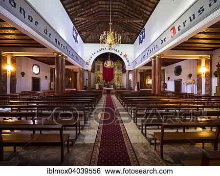 "Interior view, Nuestra Senora de Montserrat Church in Plaza de Montserrat, San Andres y Sauces, San Andres, Los Sauces, La Palma, Canary Islands, Spain, Europe" View Large Photo Image Stock Photograph - "Interior view, Nuestra Senora de Montserrat Church in Plaza de Montserrat, San Andres y Sauces, San Andres, Los Sauces, La Palma, Canary Islands, Spain, Europe". Fotosearch