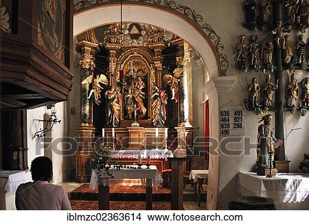 "Interior view of the Chapel of St. Margareta, built in 1448, with a Baroque high altar, altar of the fourteen saints on the right, 16th century, Regensberg, Upper Franconia, Bavaria, Germany, Europe" View Large Photo Image Picture - "Interior view of the Chapel of St. Margareta, built in 1448, with a Baroque high altar, altar of the fourteen saints on the right, 16th century, Regensberg, Upper Franconia, Bavaria, Germany, Europe". Fotosearch