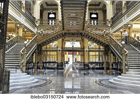 "Interior view, the historic Main Post Office of Mexico City, Federal District, Mexico, North America" View Large Photo Image Picture - "Interior view, the historic Main Post Office of Mexico City, Federal District, Mexico, North America". Fotosearch