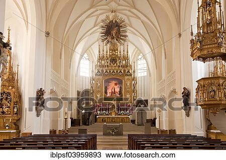 "Interior with the altar, parish church of the Assumption, Maria Himmelfahrt church, Bad Tolz, Bavaria Upper, Bavaria, Germany, Europe" View Large Photo Image Stock Image - "Interior with the altar, parish church of the Assumption, Maria Himmelfahrt church, Bad Tolz, Bavaria Upper, Bavaria, Germany, Europe". Fotosearch
