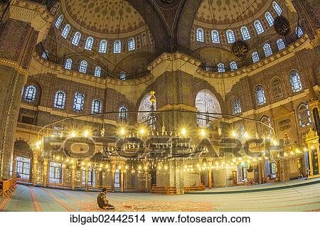 "Interior, Yeni Cami or New Mosque, Istanbul, European side, Istanbul Province, Turkey, European side, Europe" View Large Photo Image Picture - "Interior, Yeni Cami or New Mosque, Istanbul, European side, Istanbul Province, Turkey, European side, Europe". Fotosearch