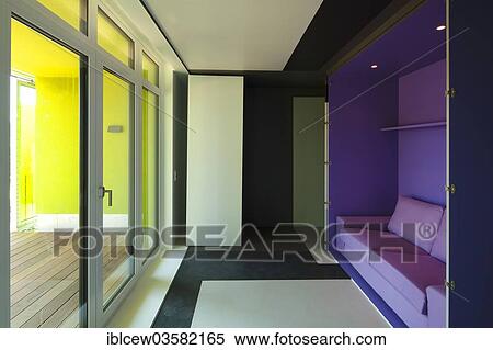 Stock Photography - "International Building Exhibition, IBA Hamburg, apartment in the Algenhaus, Algae House, Wilhelmsburg, Hamburg, Hamburg, Germany, Europe". Fotosearch