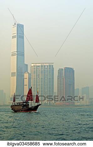 "International Commerce Centre, ICC, and other buildings on Union Square, a ship in the foreground, Hong Kong, Hong Kong, China, People's Republic of China, Asia" View Large Photo Image Stock Photography - "International Commerce Centre, ICC, and other buildings on Union Square, a ship in the foreground, Hong Kong, Hong Kong, China, People's Republic of China, Asia". Fotosearch
