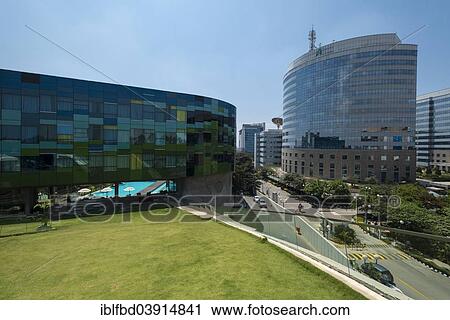 Stock Image - "International Tech Park, Whitefield, Bangalore, Karnataka, India, Asia". Fotosearch