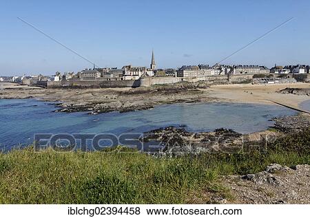 "Intra Muros from Grand Be island, Saint Malo, Ille et Vilaine, Brittany, Bretagne, France, Europe" View Large Photo Image Stock Photo - "Intra Muros from Grand Be island, Saint Malo, Ille et Vilaine, Brittany, Bretagne, France, Europe". Fotosearch