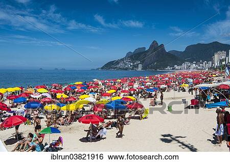 Stock Photograph - "Ipanema Beach, Rio de Janeiro, Brazil, South America". Fotosearch