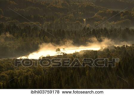 "Isar River in the morning fog, Pupplinger Au, Isar Valley, Schlederloh, Icking, Upper Bavaria, Bavaria, Germany, Europe" View Large Photo Image Stock Photo - "Isar River in the morning fog, Pupplinger Au, Isar Valley, Schlederloh, Icking, Upper Bavaria, Bavaria, Germany, Europe". Fotosearch