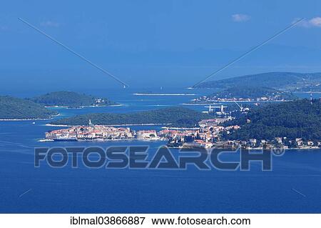 "Island of Korcula with the town of Korcula, Dalmatia, Croatia, Europe" View Large Photo Image Stock Photo - "Island of Korcula with the town of Korcula, Dalmatia, Croatia, Europe". Fotosearch