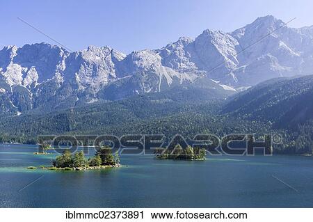 "Islands of Eibsee lake with Mt Zugspitze, Bavaria, Germany, Europe" View Large Photo Image Stock Image - "Islands of Eibsee lake with Mt Zugspitze, Bavaria, Germany, Europe". Fotosearch