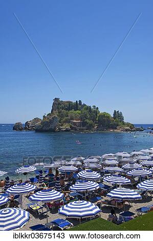 Stock Image - "Isola Bella, Taormina, Province of Messina, Sicily, Italy, Europe". Fotosearch