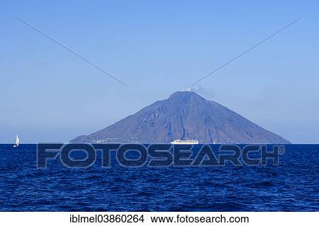 "Isola Stromboli with erupting volcano Mt Stromboli, seen from the Tyrrhenian Sea, Isola di Panarea, Aeolian Islands, Italy, Europe" View Large Photo Image Picture - "Isola Stromboli with erupting volcano Mt Stromboli, seen from the Tyrrhenian Sea, Isola di Panarea, Aeolian Islands, Italy, Europe". Fotosearch