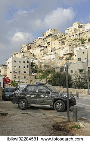 "Israeli police car in the Palestinian suburb of Silwan, East Jerusalem, Jerusalem, Israel, Asia, Middle East, Asia" View Large Photo Image Stock Image - "Israeli police car in the Palestinian suburb of Silwan, East Jerusalem, Jerusalem, Israel, Asia, Middle East, Asia". Fotosearch