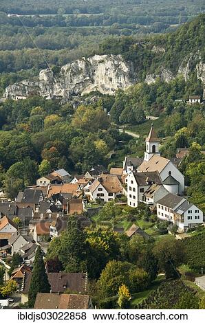 Stock Photo - "Isteiner Klotz or Istein Rock with a village, Istein, Markgraflerland, Baden-Wurttemberg, Germany, Europe". Fotosearch