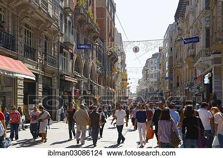 "Istiklal Street or Istiklal Caddesi, Beyoglu, Istanbul, European side, Istanbul Province, Turkey, European side, Europe" View Large Photo Image Picture - "Istiklal Street or Istiklal Caddesi, Beyoglu, Istanbul, European side, Istanbul Province, Turkey, European side, Europe". Fotosearch