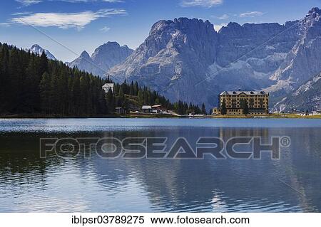 "Istituto Pio XII, Lake Misurina in the Dolomites, Misurina Pass, Province of South Tyrol, Trentino-Alto Adige, Italy, Europe" View Large Photo Image Stock Photography - "Istituto Pio XII, Lake Misurina in the Dolomites, Misurina Pass, Province of South Tyrol, Trentino-Alto Adige, Italy, Europe". Fotosearch