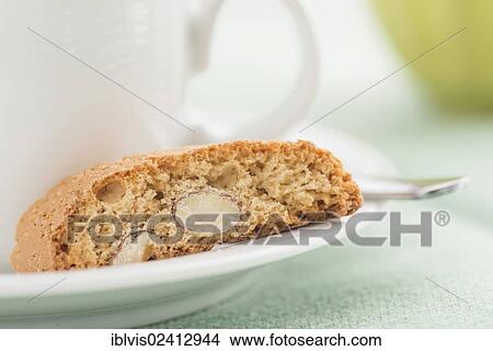 Italian almond cookie and a cup of coffee View Large Photo Image Picture - Italian almond cookie and a cup of coffee. Fotosearch
