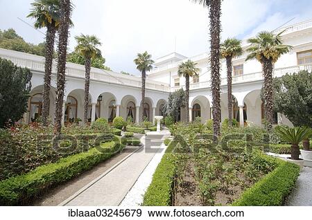 "Italian courtyard of Livadia Palace, Livadiya, Yalta, Crimea, Ukraine, Europe" View Large Photo Image Stock Photo - "Italian courtyard of Livadia Palace, Livadiya, Yalta, Crimea, Ukraine, Europe". Fotosearch