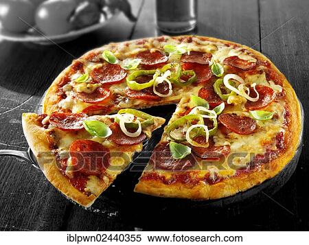 Stock Photography - Italian pepperoni pizza. Fotosearch