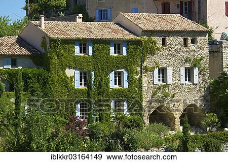 "Ivy-covered house in a village, Provence, Aurel, Departement Vaucluse, Provence-Alpes-Cote d? ÇÖAzur, France, Europe" View Large Photo Image Stock Photo - "Ivy-covered house in a village, Provence, Aurel, Departement Vaucluse, Provence-Alpes-Cote d? ÇÖAzur, France, Europe". Fotosearch